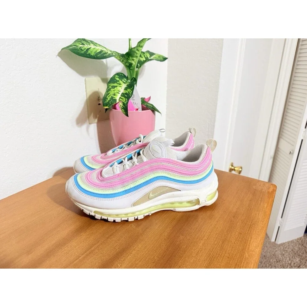 Nike Air Max 97 White Barely Volt Platinum Tint Women's Size 9.5 CW7017-1